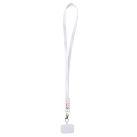 Tour de cou pour smartphone Franz en plastique recyclé avec synchronisation des données intégrée et câble 5 en 1 pour charge rap