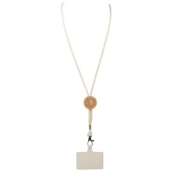 Tour de cou Adhab pour smartphone avec détails en bambouCouleur:Blanc