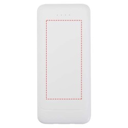 Batterie de secours Adhil de 10 000 mAh et 10 W en plastique recyclé avec 2 câbles intégrésCouleur:Blanc