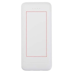 Batterie de secours Adhil de 10 000 mAh et 10 W en plastique recyclé avec 2 câbles intégrésCouleur:Blanc