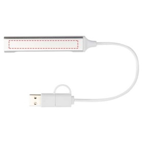 Hub USB-A et Type-C Alkaid à 4 ports en aluminium recyclé avec double entréeCouleur:Argent