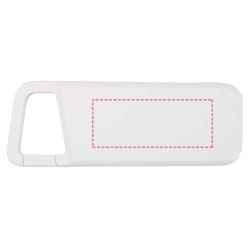 Batterie externe Alkes de 5 000 mAh et 12 W en plastique recyclé résistante à l’eau avec mousquetonCouleur:Blanc