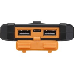 Batterie de secours solaire Altair robuste de 5 000 mAh et 10 W en plastique recyclé avec lampe de poche intégréeCouleur:Noir