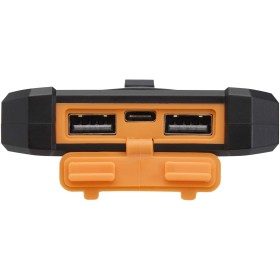 Batterie de secours solaire Altair robuste de 5 000 mAh et 10 W en plastique recyclé avec lampe de poche intégréeCouleur:Noir