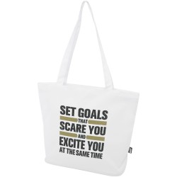 Sac shopping Panama de 20 L avec fermeture éclair recyclé certifié GRSCouleur:Blanc