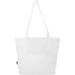 Sac shopping Panama de 20 L avec fermeture éclair recyclé certifié GRSCouleur:Blanc