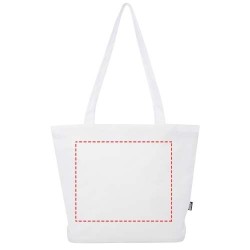 Sac shopping Panama de 20 L avec fermeture éclair recyclé certifié GRSCouleur:Blanc