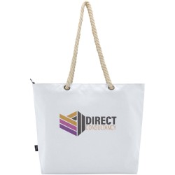 Sac shopping Panama recyclé GRS isotherme de plage avec poignées en cordeletteCouleur:Blanc