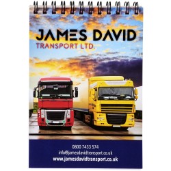 Carnet Desk-Mate® A6 à spiralesCouleur:Blanc / Noir