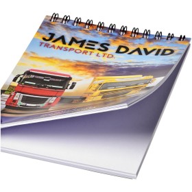 Carnet Desk-Mate® A6 à spiralesCouleur:Blanc / Noir