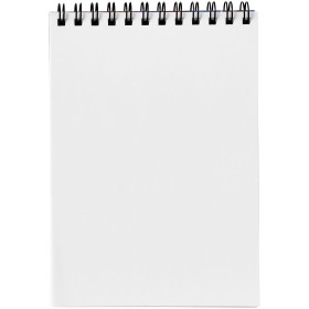 Carnet Desk-Mate® A6 à spiralesCouleur:Blanc / Noir