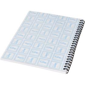 Cahier Desk-Mate® à spirales A5 avec couverture PPCouleur:Blanc / Noir
