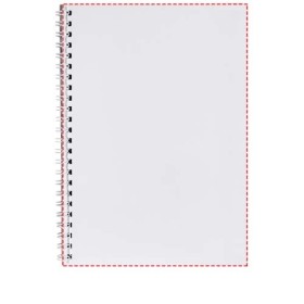 Carnet de notes à spirales A5 Desk-Mate® avec couverture arrière impriméeCouleur:Blanc