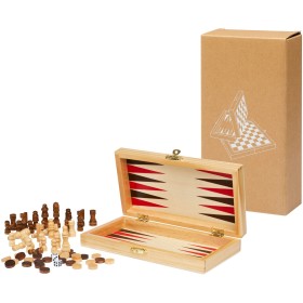 Jeu de plateau Mugo 3-en-1 en boisCouleur:Naturel