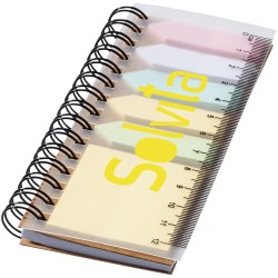 Bloc-notes à spirales avec mémos autocollants colorés SpinnerCouleur:Naturel