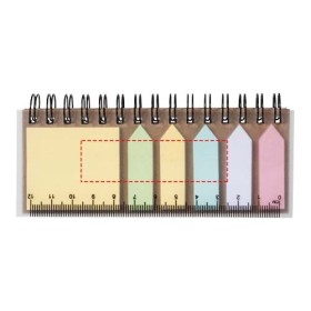 Bloc-notes à spirales avec mémos autocollants colorés SpinnerCouleur:Naturel