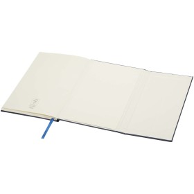 Carnet à couverture rigide en PU recyclé Alejandra A6Couleur:Bleu océan