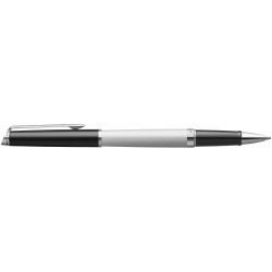 Stylo roller Waterman Hemisphere avec habillage palladiumCouleur:Blanc / Noir