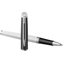 Stylo roller Waterman Hemisphere avec habillage palladiumCouleur:Blanc / Noir