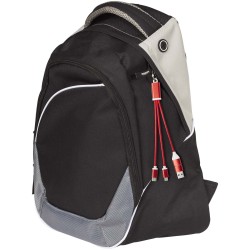 Câble de charge 4-en-1 Metal en aluminium recyclé avec porte-clésCouleur:Rouge