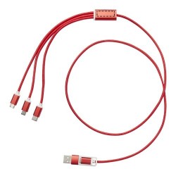 Câble de charge 5-1 Versatile en aluminium recycléCouleur:Rouge