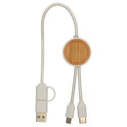 Câble 5 en 1 Chechia en plastique recyclé de 30 cm pour la synchronisation des données et la charge rapide de 27 W avec détails 