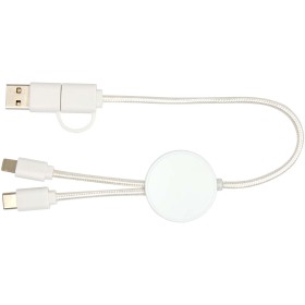 Câble 5 en 1 Citala en plastique recyclé de 30 cm pour la synchronisation des données et la charge rapide de 27 WCouleur:Blanc