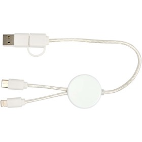Câble 5 en 1 Citala en plastique recyclé de 30 cm pour la synchronisation des données et la charge rapide de 27 WCouleur:Blanc