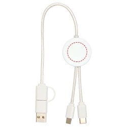 Câble 5 en 1 Citala en plastique recyclé de 30 cm pour la synchronisation des données et la charge rapide de 27 WCouleur:Blanc