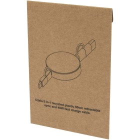 Câble rétractable 5 en 1 Citala en plastique recyclé de 90 cm pour la synchronisation des données et la charge rapide de 40 WCou