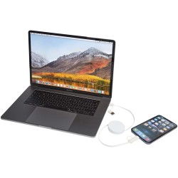 Câble rétractable 5 en 1 Citala en plastique recyclé de 90 cm pour la synchronisation des données et la charge rapide de 40 WCou