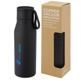 Bouteille Ljungan de 500 ml en acier inoxydable avec isolation par le vide et couche de cuivre, avec dragonne et couvercle enCou