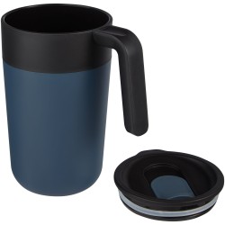 Tasse Nordia de 400 ml recyclée à double paroiCouleur:Bleu foncé