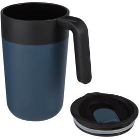 Tasse Nordia de 400 ml recyclée à double paroiCouleur:Bleu foncé