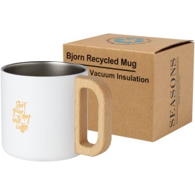 Tasse Bjorn de 360 ml en acier inoxydable recyclé certifiée RCS avec isolation sous vide et couche de cuivreCouleur:Blanc