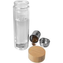 Bouteille à infusion Bailey en verre borosilicate de 400 ml avec couvercle en bambouCouleur:Translucide