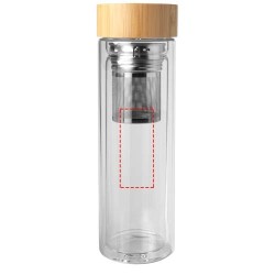 Bouteille à infusion Bailey en verre borosilicate de 400 ml avec couvercle en bambouCouleur:Translucide