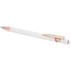 Stylo bille Nanna avec finition or rose (encre bleue)Couleur:Blanc