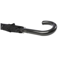 Parapluie Fontana de 23" à ouverture automatique avec aspect carbone et poignée courbeCouleur:Noir