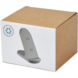 Socle de charge sans fil Loop de 15 W à double bobine en plastique recyclé certifié RCSCouleur:Noir