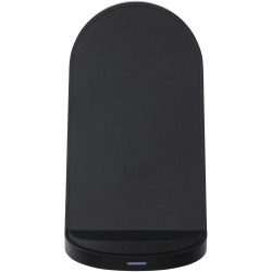 Socle de charge sans fil Loop de 15 W à double bobine en plastique recyclé certifié RCSCouleur:Noir