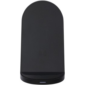 Socle de charge sans fil Loop de 15 W à double bobine en plastique recyclé certifié RCSCouleur:Noir