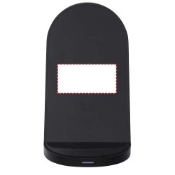 Socle de charge sans fil Loop de 15 W à double bobine en plastique recyclé certifié RCSCouleur:Noir