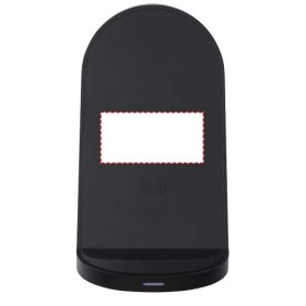 Socle de charge sans fil Loop de 15 W à double bobine en plastique recyclé certifié RCSCouleur:Noir