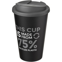 Gobelet Americano® Eco recyclé de 350ml avec couvercle anti-déversementCouleur:Gris / Noir