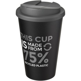 Gobelet Americano® Eco recyclé de 350ml avec couvercle anti-déversementCouleur:Gris / Noir