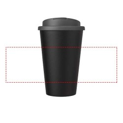 Gobelet Americano® Eco recyclé de 350ml avec couvercle anti-déversementCouleur:Gris / Noir