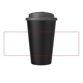 Gobelet Americano® Eco recyclé de 350ml avec couvercle anti-déversementCouleur:Gris / Noir