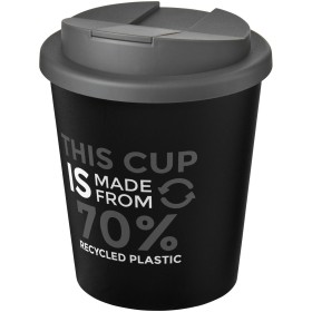 Gobelet recyclé Americano® Espresso Eco de 250 ml avec couvercle anti-déversementCouleur:Noir / Gris