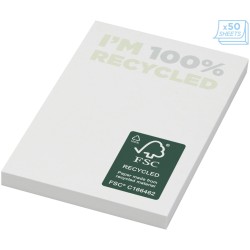 Mémos autocollants recyclés 50 x 75 mm Sticky-Mate®Couleur:Blanc